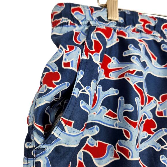 Vineyard Vines Coral Drawstring Lined Swim Shorts Trunks Swimwear Size Large - Picture 6 of 7